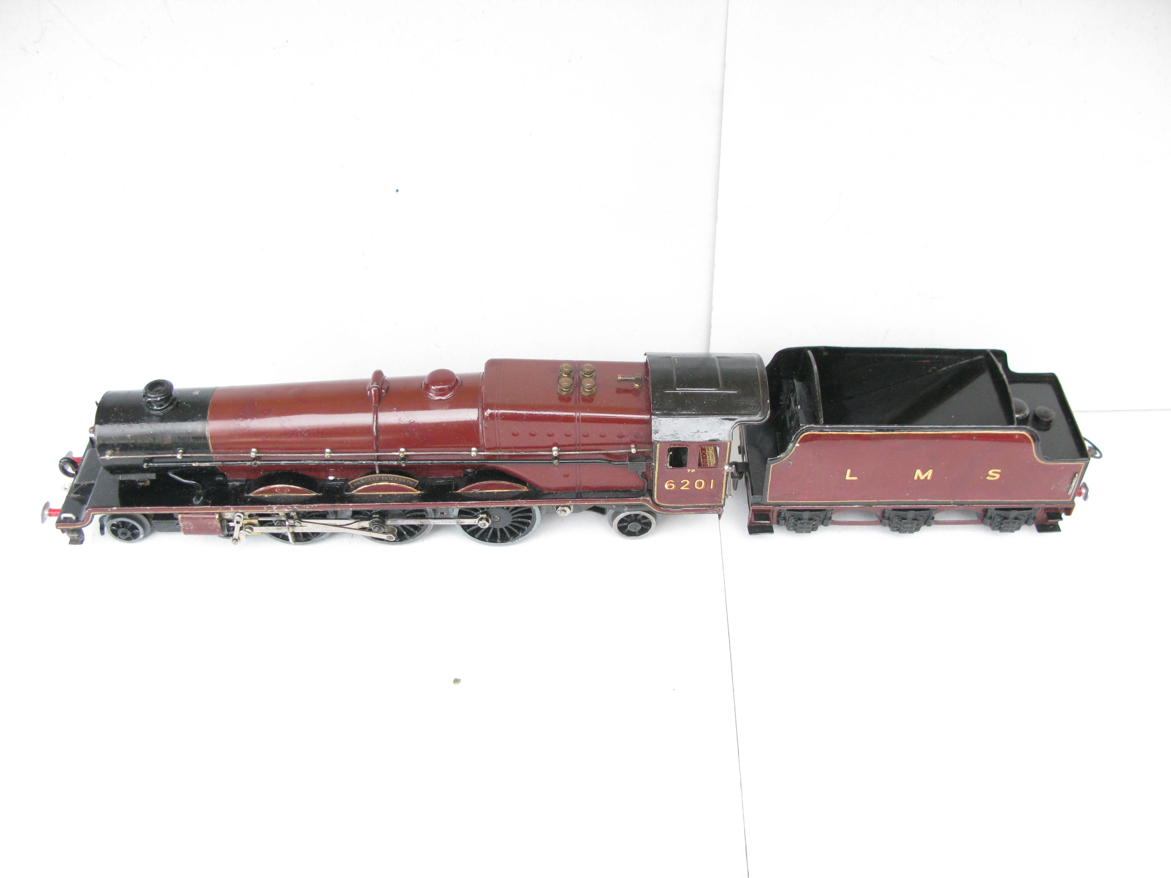 Hornby 0 Gauge 4-6-2 Loco & Tender LMS Lined Maroon 'Princess Elizabeth' No.6201, 3-rail 20 volt Electric - Boxed - Overall Good - Pictures will follow shortly - Image 10