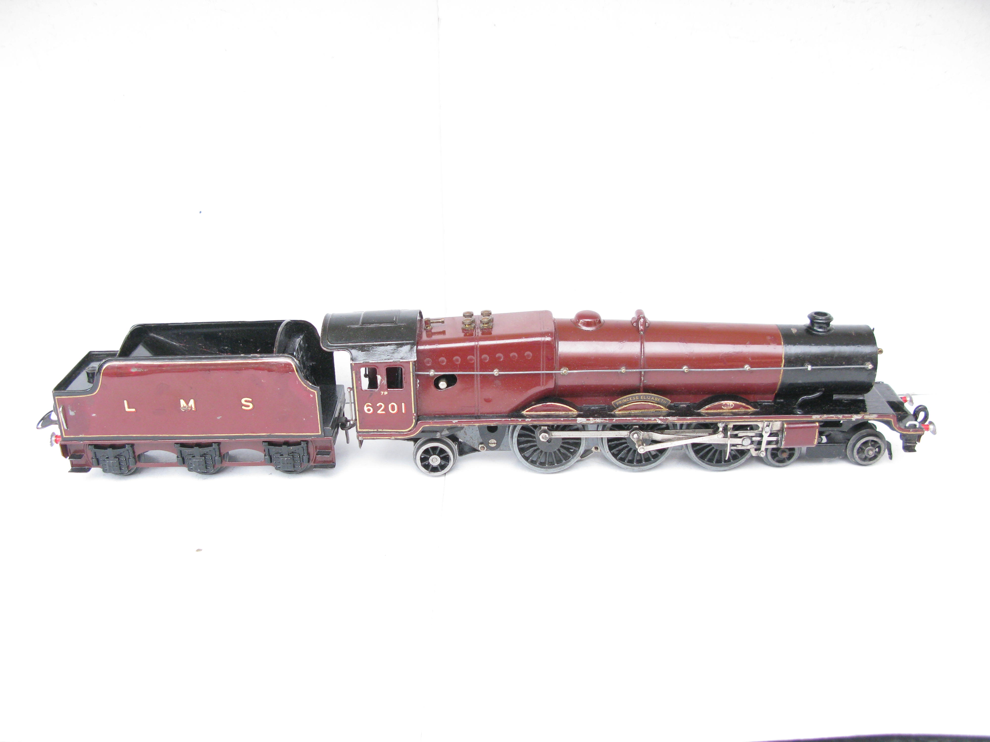 Hornby 0 Gauge 4-6-2 Loco & Tender LMS Lined Maroon 'Princess Elizabeth' No.6201, 3-rail 20 volt Electric - Boxed - Overall Good - Pictures will follow shortly - Image 11