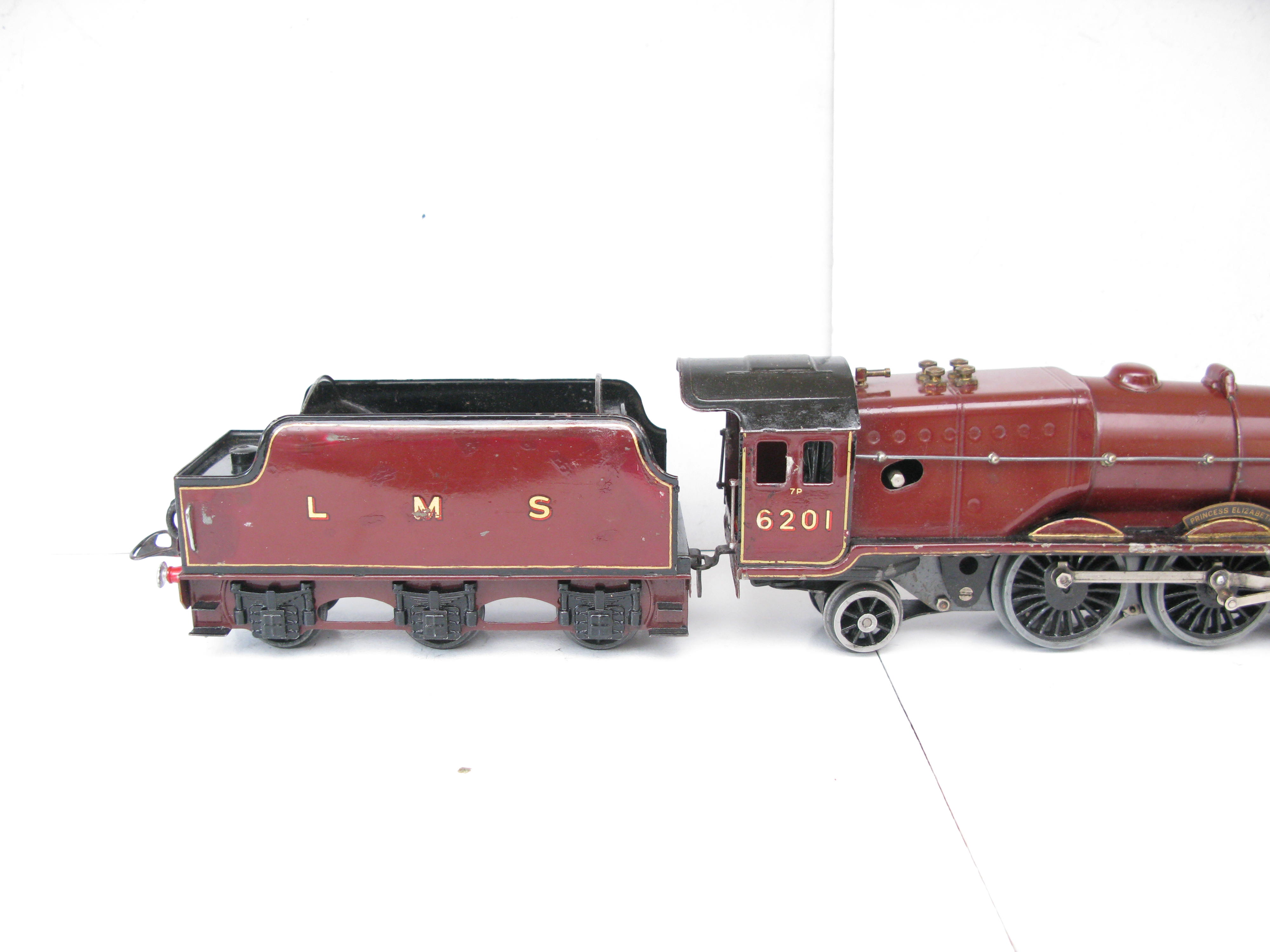 Hornby 0 Gauge 4-6-2 Loco & Tender LMS Lined Maroon 'Princess Elizabeth' No.6201, 3-rail 20 volt Electric - Boxed - Overall Good - Pictures will follow shortly - Image 13