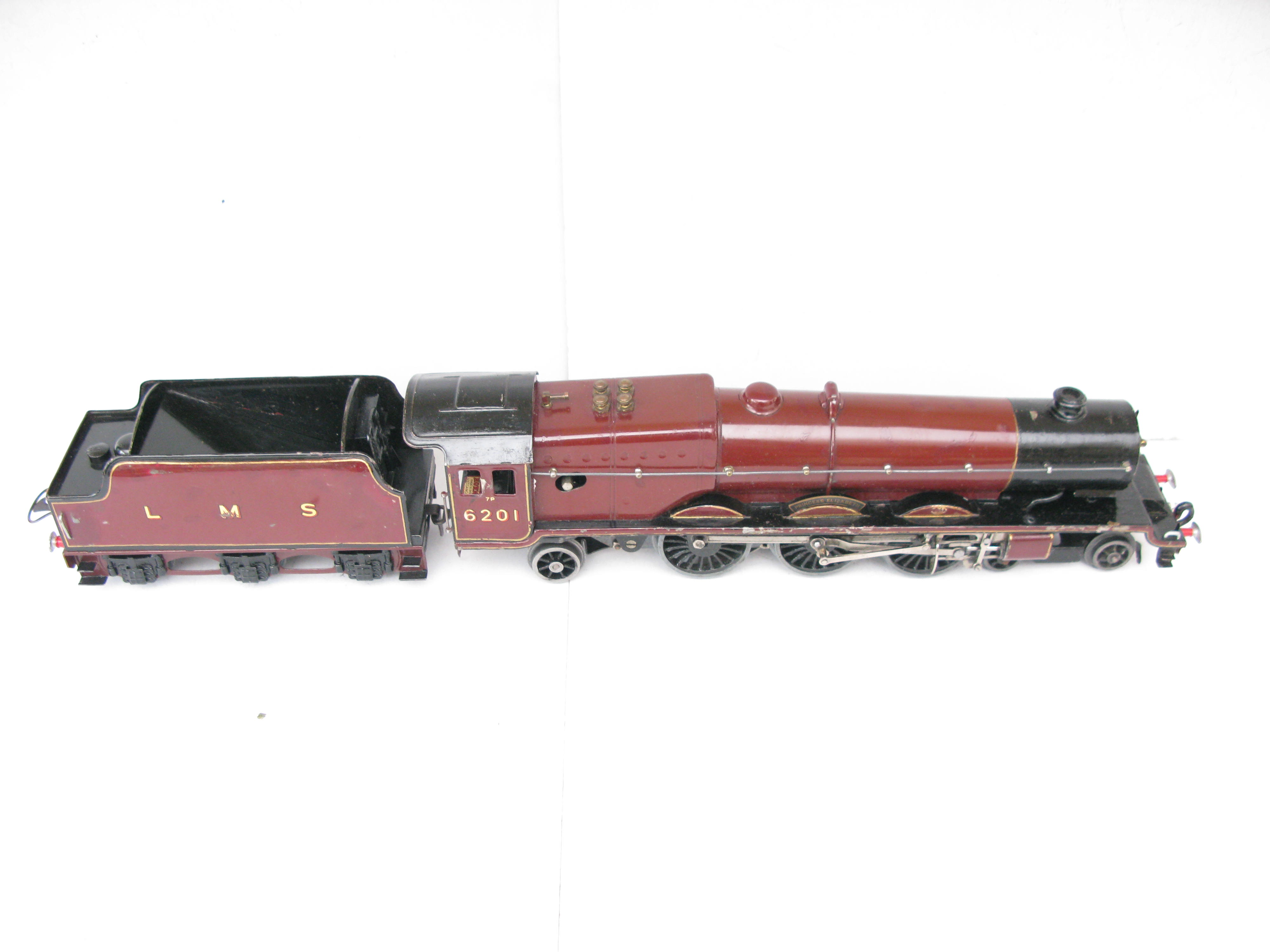 Hornby 0 Gauge 4-6-2 Loco & Tender LMS Lined Maroon 'Princess Elizabeth' No.6201, 3-rail 20 volt Electric - Boxed - Overall Good - Pictures will follow shortly - Image 14
