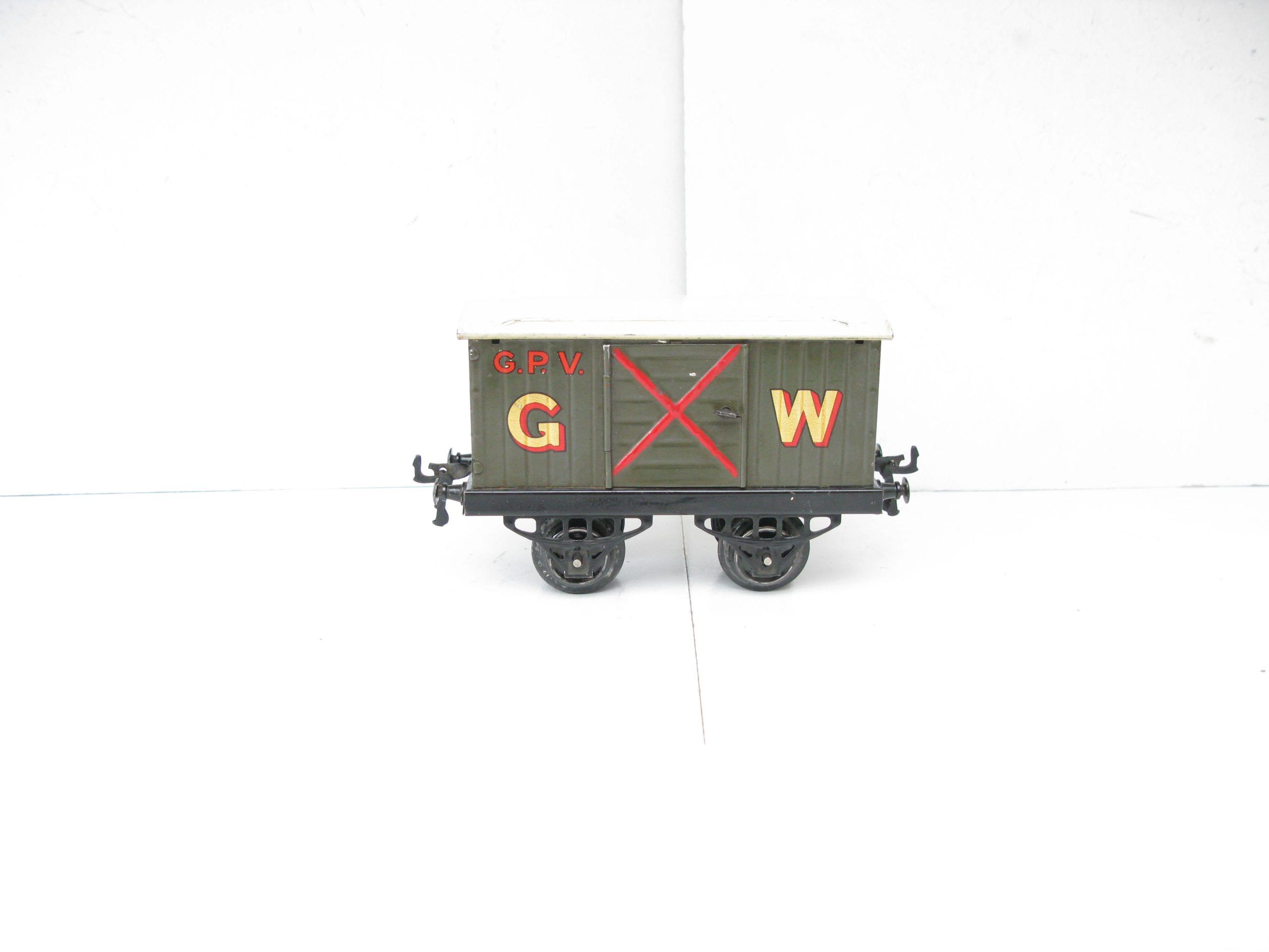 Hornby 0 Gauge RARE GWR 'GUNPOWDER' Van Large Gold lettered Circa 1928 - unboxed - Excellent/plus