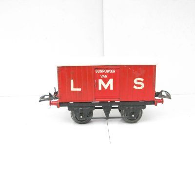 Hornby 0 Gauge LMS 'GUNPOWDER' Van Late issue White lettered circa 1939 - unboxed - Good/plus