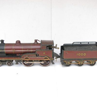 Bing 0 Gauge 4-4-0 Loco & Tender Maroon No.1000, Clockwork - unboxed - Good to Good/plus