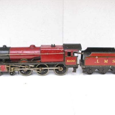 Bassett Lowke 0 Gauge 4-6-0 Locomotive & Tender LMS Royal Scot class Lined Maroon 'ROYAL SCOT' No.6100, Clockwork - Good