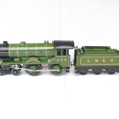 Hornby 0 Gauge No.2 Special Loco & Tender LNER Lined 'YORKSHIRE', Clockwork Circa 1930 - Tender boxed - Excellent