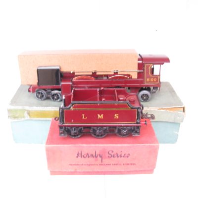 Hornby 0 Gauge E320 Loco & Tender LMS Maroon 'ROYAL SCOT' No.6100, 3-rail 20 volt electric - Boxed