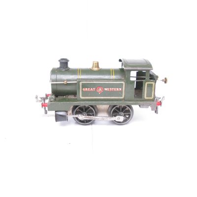 Hornby 0 Gauge early No.1 Tank Loco GWR Green, Clockwork Circa 1927/28 - unboxed - Good to Good/plus