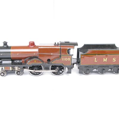 Bassett Lowke 0 Gauge 4-4-0 Loco & Tender LMS Brown 'Compound' No.1108, 3-rail electric - unboxed - Excellent