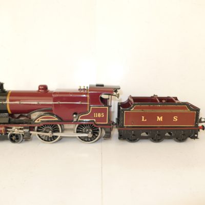 Hornby 0 Gauge No.2C Special Loco & Tender LMS Maroon 'COMPOUND' No.1185, Clockwork - Excellent in reproduction box with key