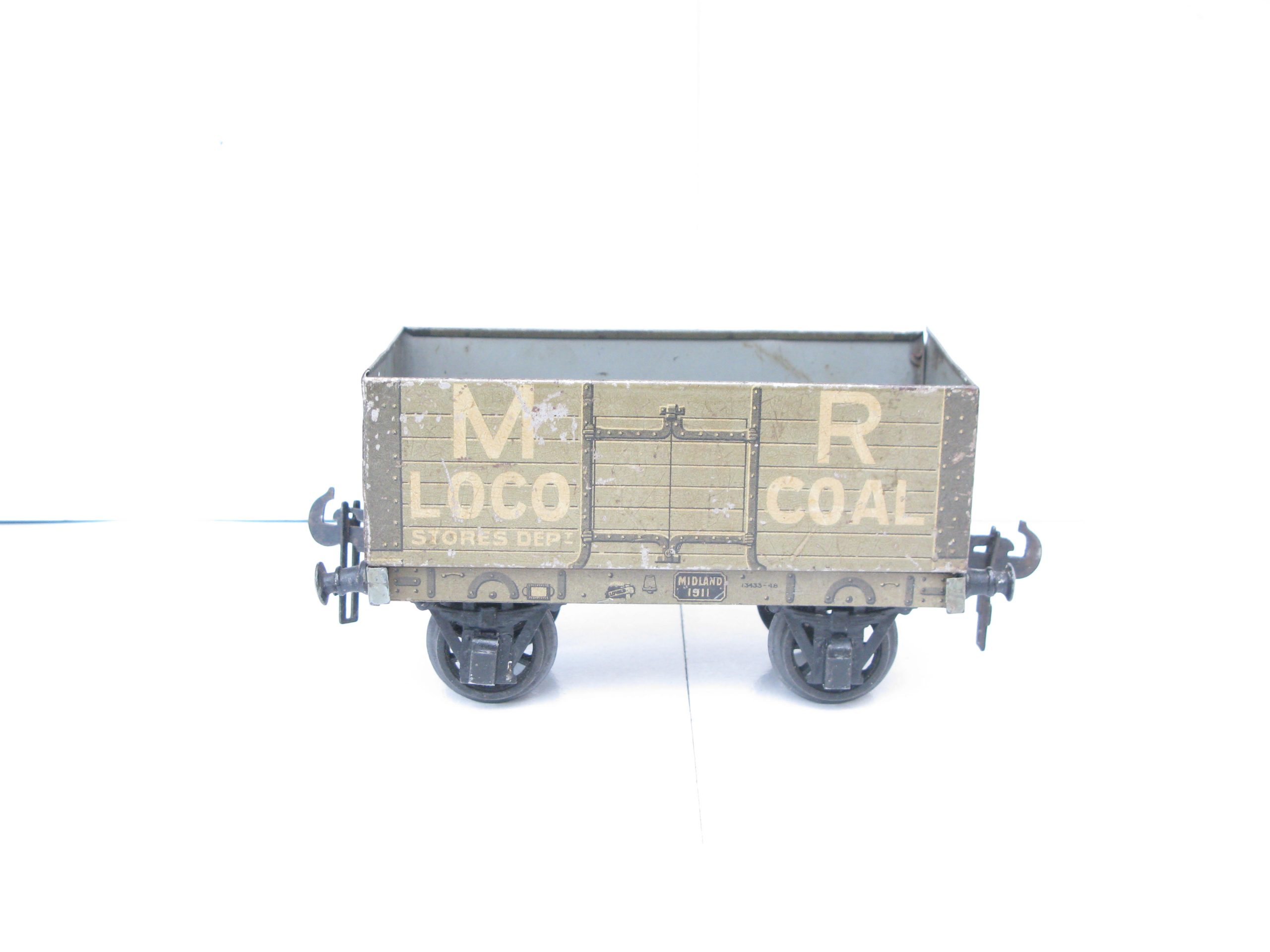 Carette Gauge 1 Tinprinted 'MR' (Midland Railway) Loco Coal high sided Open wagon - unboxed