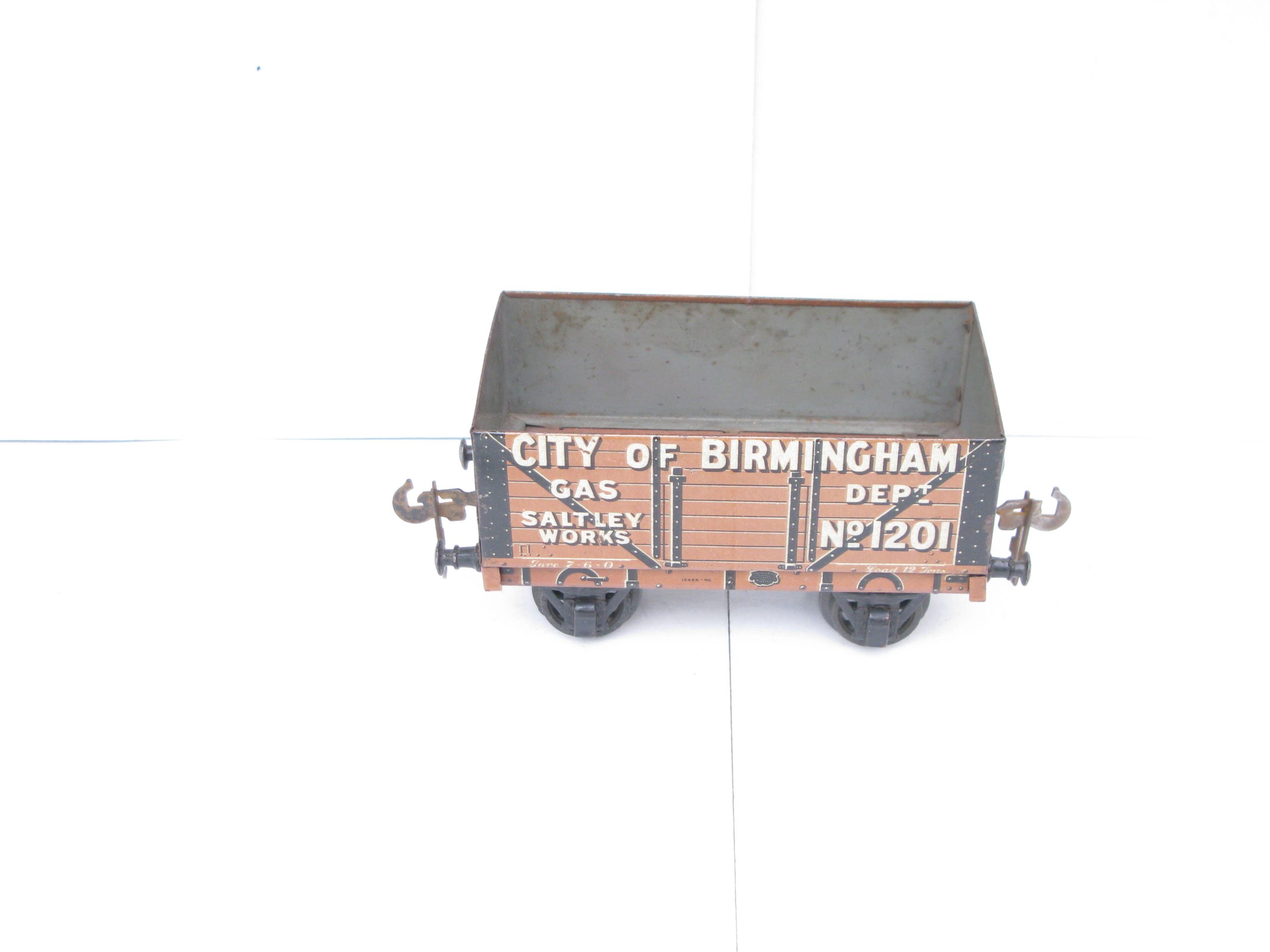 Carette Gauge 1 Tinprinted 'CITY OF BIRMINGHAM' Gas Dept open Private owner wagon - unboxed - Image 2
