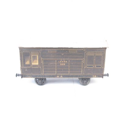 Carette Gauge 2 Tinprinted L&NWR Horse Box No.329 (fitted with Gauge 1 wheels sets) - unboxed