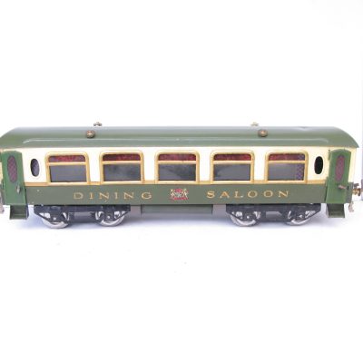 Hornby 0 Gauge Early No.2 Green and Cream Pullman 'DINING SALOON' Coach Circa 1923/4 - Part Boxed - Excellent/plus to Near Mint
