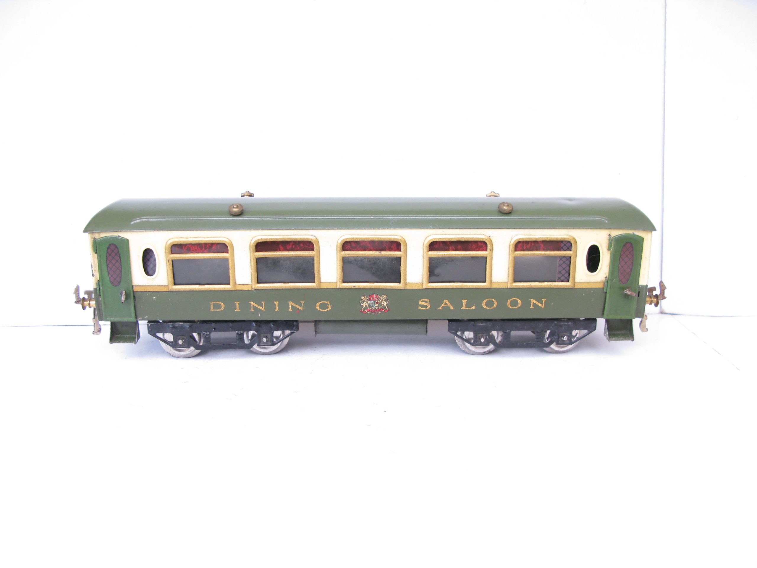 Hornby 0 Gauge Early No.2 Green and Cream Pullman 'DINING SALOON' Coach Circa 1923/4 - Part Boxed - Excellent/plus to Near Mint