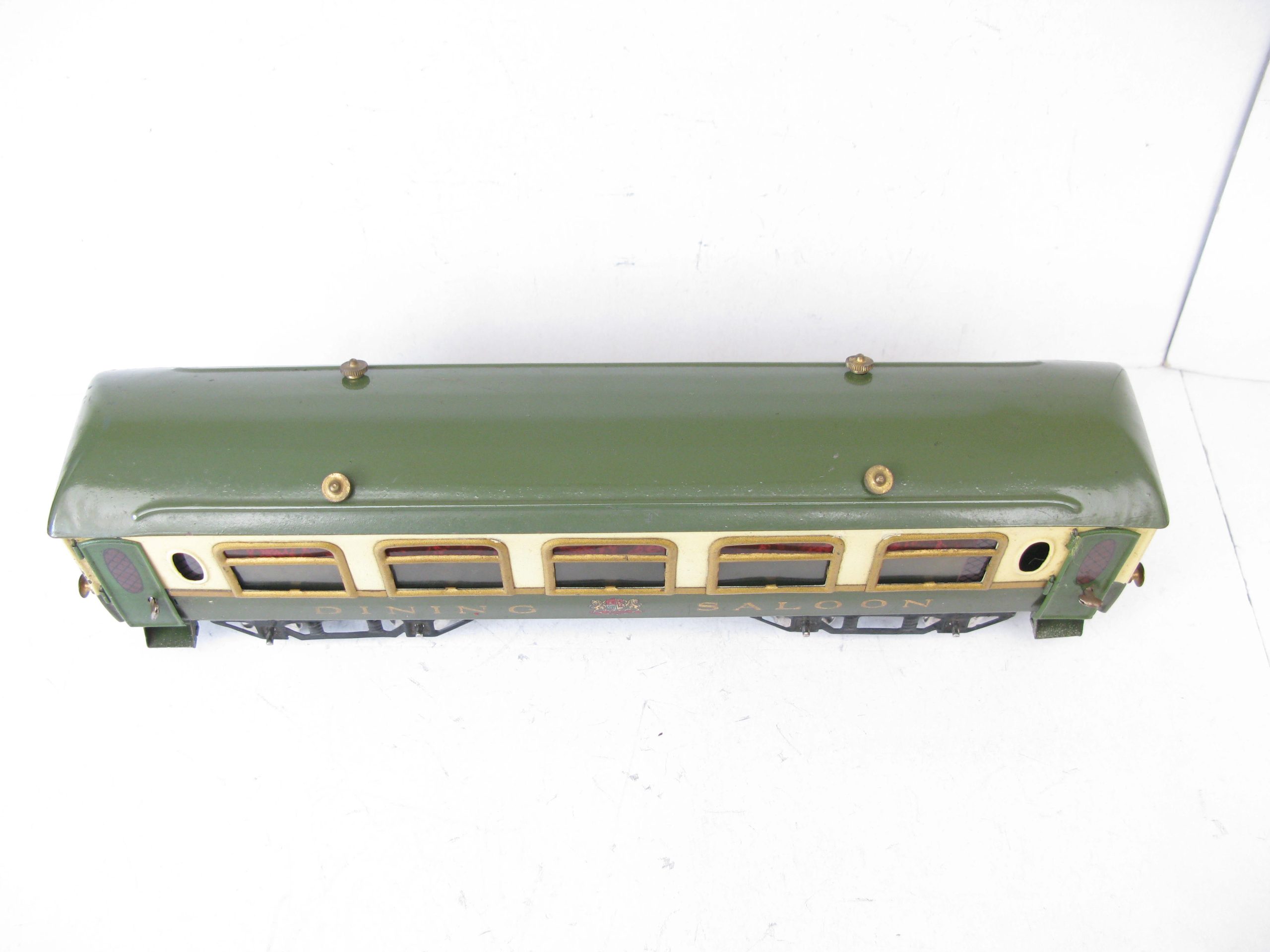 Hornby 0 Gauge Early No.2 Green and Cream Pullman 'DINING SALOON' Coach Circa 1923/4 - Part Boxed - Excellent/plus to Near Mint - Image 7