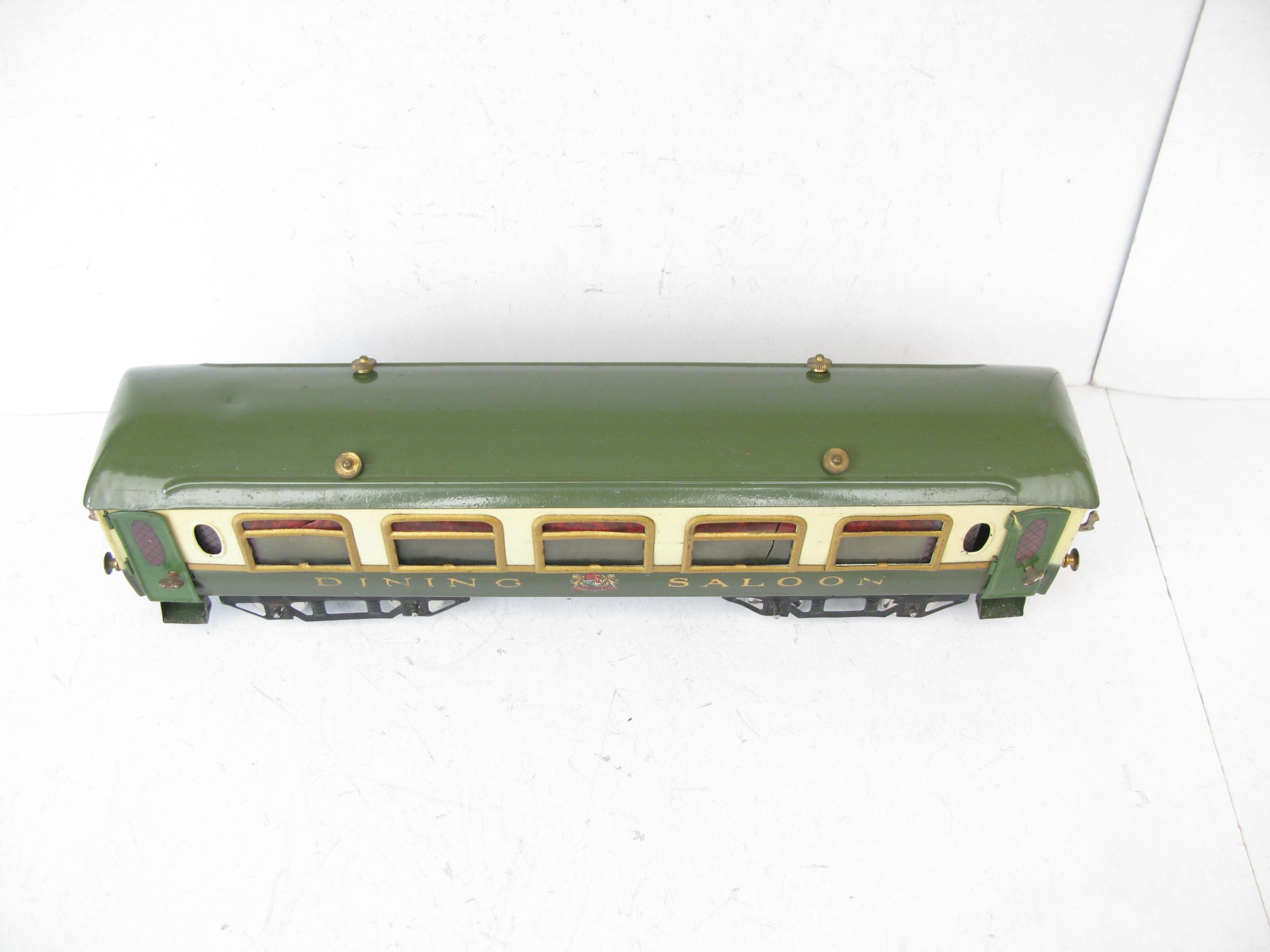 Hornby 0 Gauge Early No.2 Green and Cream Pullman 'DINING SALOON' Coach Circa 1923/4 - Part Boxed - Excellent/plus to Near Mint - Image 9