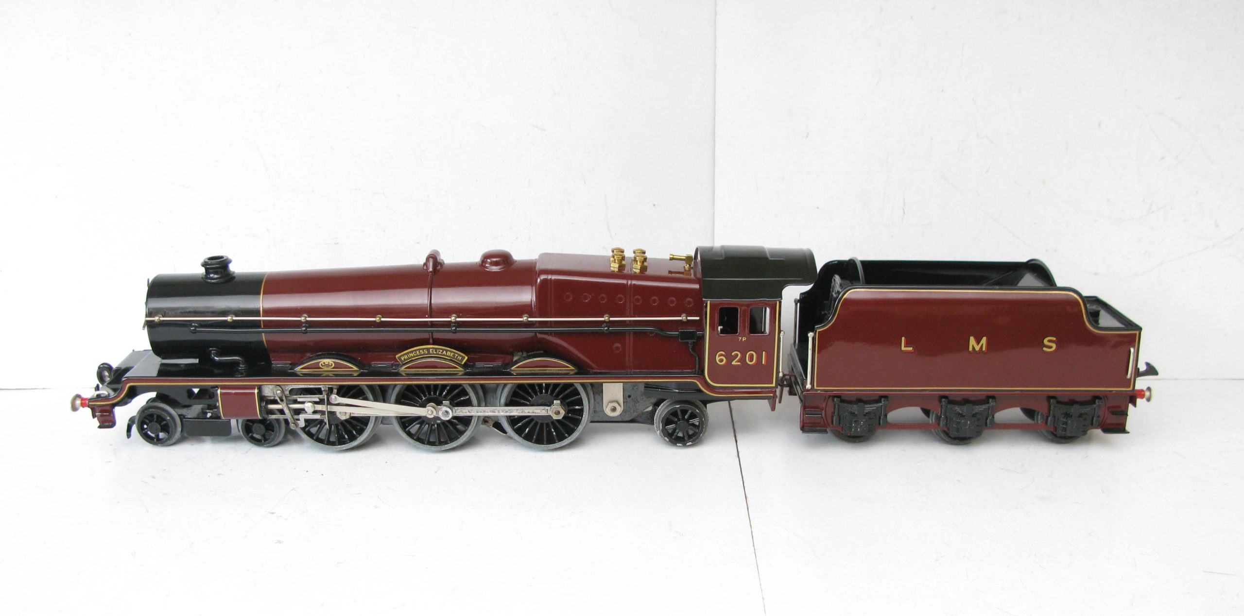 Hornby 0 Gauge 4-6-2 Loco & Tender LMS Lined Maroon 'Princess Elizabeth' No.6201, 3-rail Electric - Boxed - Superb