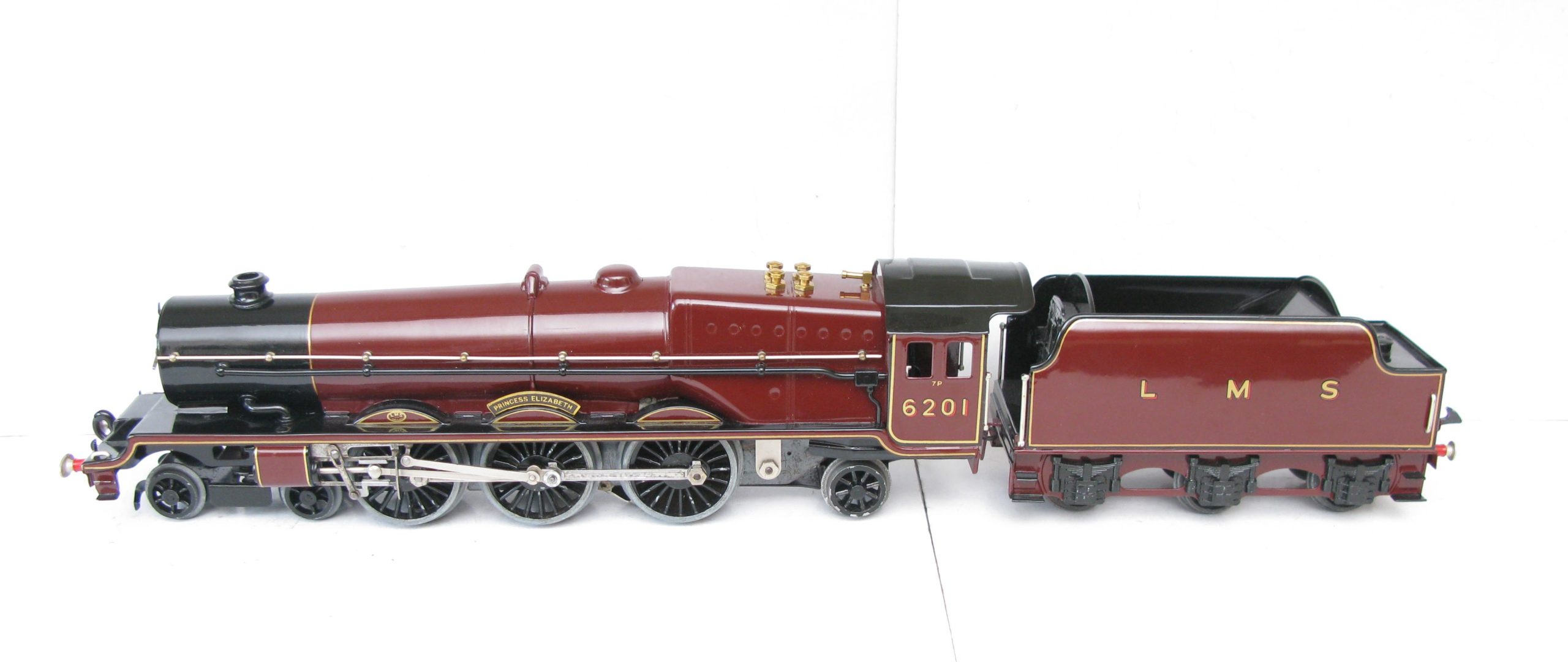Hornby 0 Gauge 4-6-2 Loco & Tender LMS Lined Maroon 'Princess Elizabeth' No.6201, 3-rail Electric - Boxed - Superb - Image 2