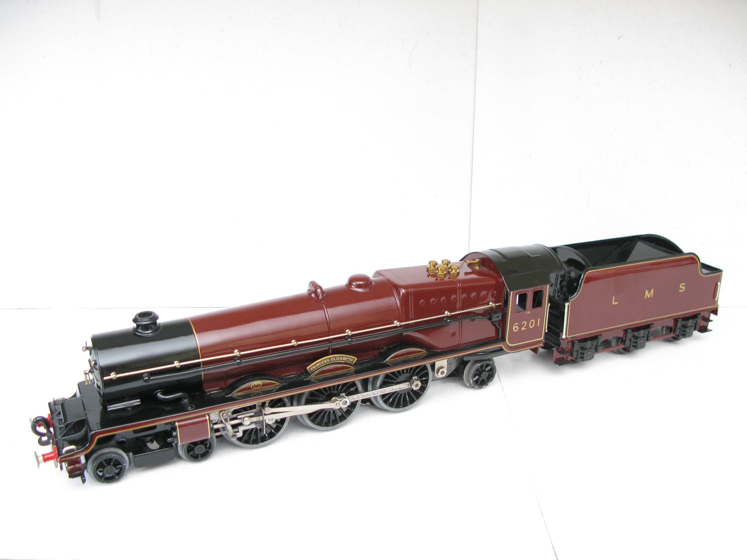 Hornby 0 Gauge 4-6-2 Loco & Tender LMS Lined Maroon 'Princess Elizabeth' No.6201, 3-rail Electric - Boxed - Superb - Image 7