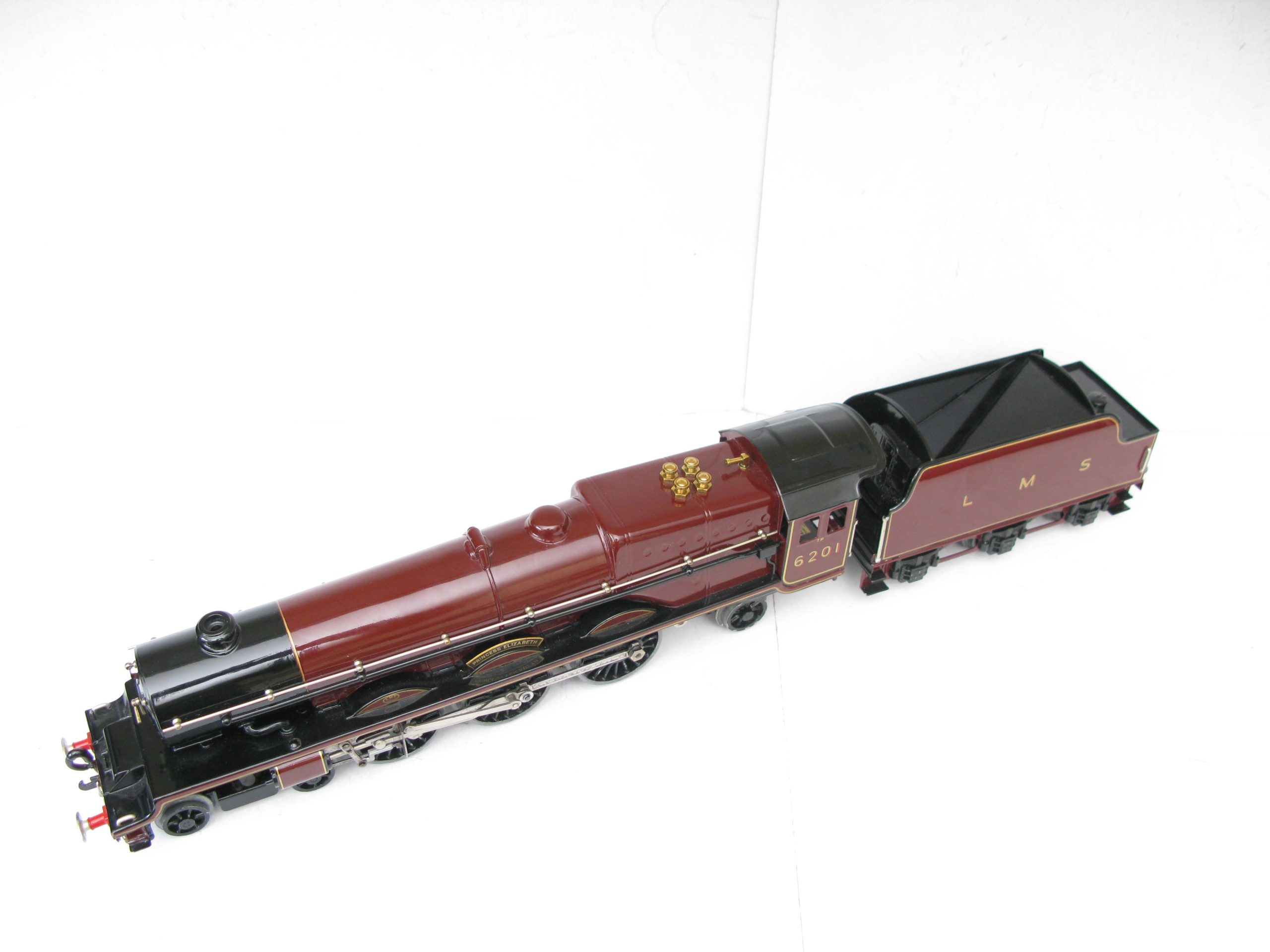 Hornby 0 Gauge 4-6-2 Loco & Tender LMS Lined Maroon 'Princess Elizabeth' No.6201, 3-rail Electric - Boxed - Superb - Image 8