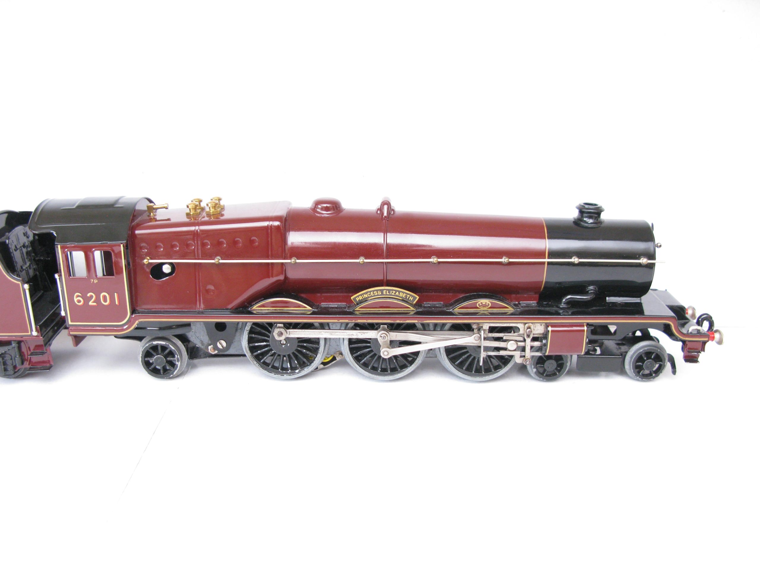 Hornby 0 Gauge 4-6-2 Loco & Tender LMS Lined Maroon 'Princess Elizabeth' No.6201, 3-rail Electric - Boxed - Superb - Image 10