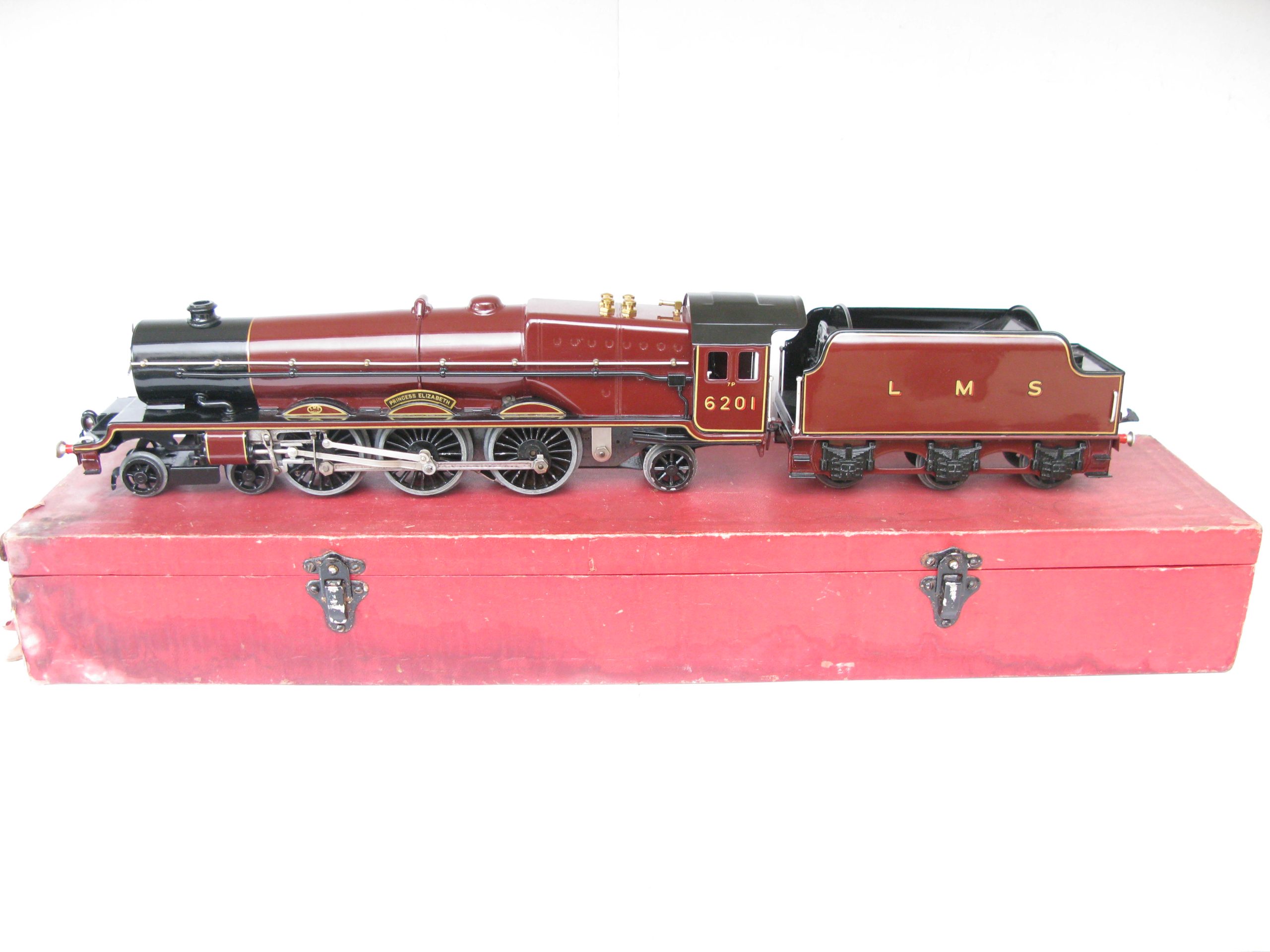 Hornby 0 Gauge 4-6-2 Loco & Tender LMS Lined Maroon 'Princess Elizabeth' No.6201, 3-rail Electric - Boxed - Superb - Image 14