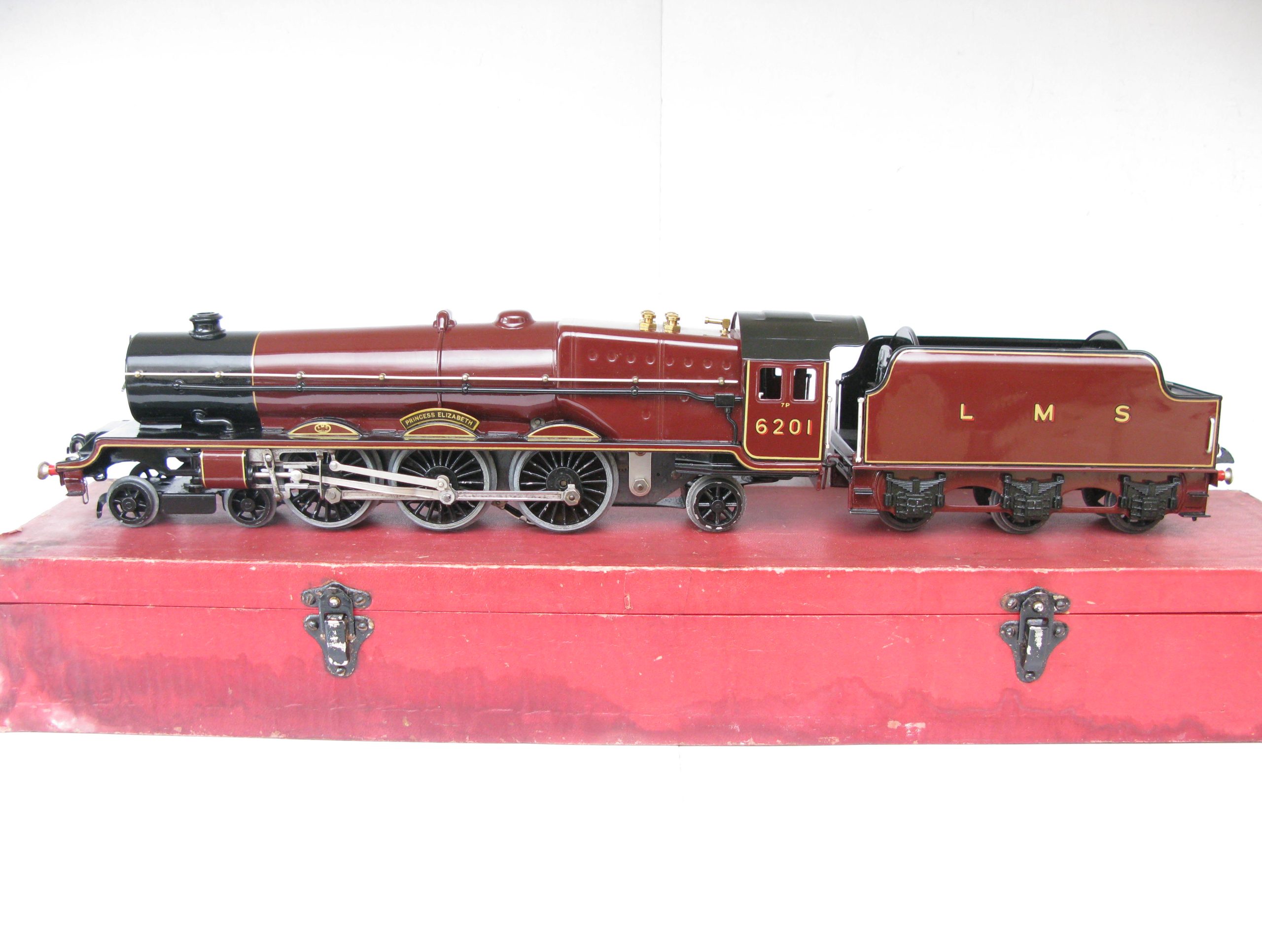 Hornby 0 Gauge 4-6-2 Loco & Tender LMS Lined Maroon 'Princess Elizabeth' No.6201, 3-rail Electric - Boxed - Superb - Image 15