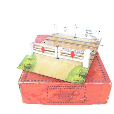 Hornby 0 Gauge Early Double 2-rail Level Crossing with 'BEWARE OF TRAINS' on the gates - Boxed - Very Good £25
