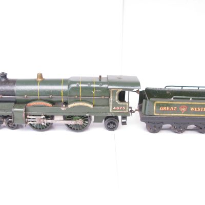 Hornby 0 Gauge No.3C GWR Green Loco & Tender 'CAERPHILLY CASTLE' No.4073, Clockwork Circa 1929/30 - unboxed - Overall Fair