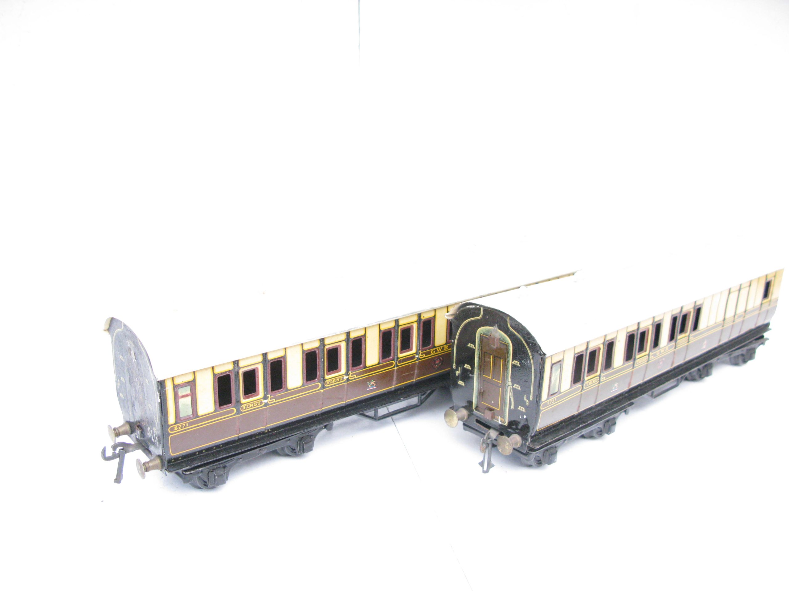 Bing - Bassett Lowke 0 Gauge GWR pair of 1921/1924 series Coaches All 1st and Brake 3rd - unboxed - Good - Priced each at £45 - Image 4