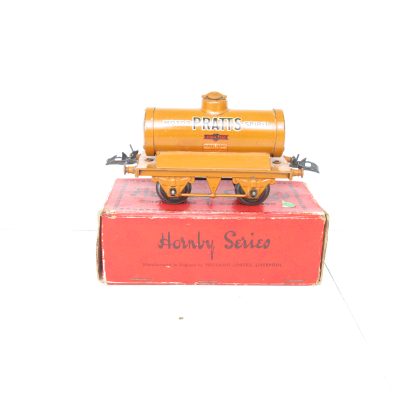 Hornby 0 Gauge Orange 'PRATTS' Petrol Tanker Circa 1930 - Boxed - Good/plus