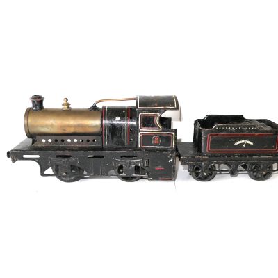 Bing 0 Gauge LNWR / Continential Lined black 0-4-0 Loco & Tender, Live Steam - unboxed - Good - £125