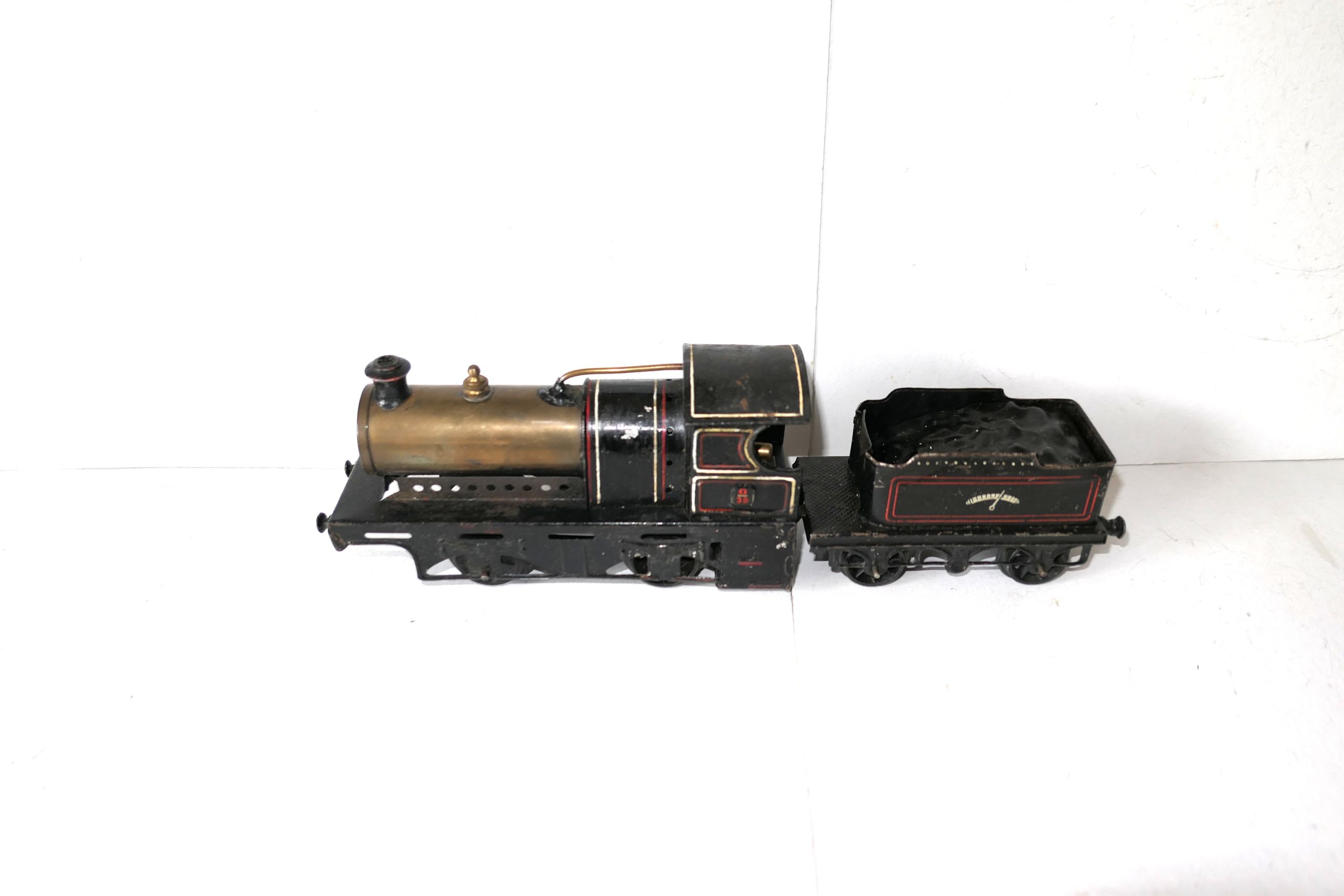 Bing 0 Gauge LNWR / Continential Lined black 0-4-0 Loco & Tender, Live Steam - unboxed - Good - £125 - Image 2