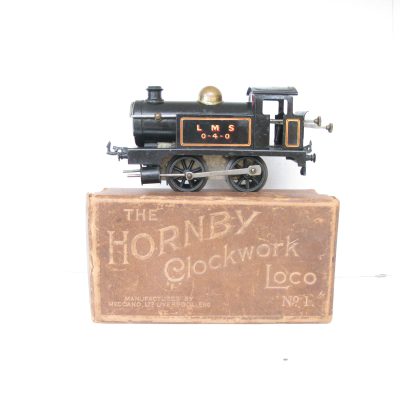 Hornby 0 Gauge Early No.1 0-4-0 Tank Loco LMS Lined Black No.0-4-0, Clockwork Circa 1924/25 - in early leatherette style box
