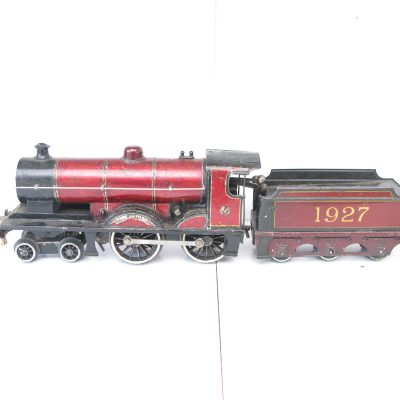 Bassett Lowke 0 Gauge LMS maroon 4-4-0 Loco & Tender 'DUKE OF YORK' No.1927, Clockwork - unboxed - Fair to Good