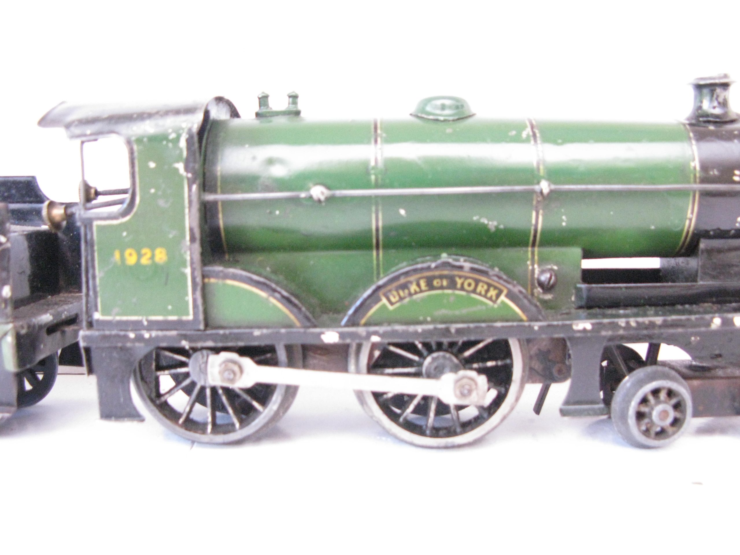Bassett Lowke 0 Gauge Green 4-4-0 Loco & Tender 'DUKE OF YORK' No.2265, Clockwork - unboxed - Fair to Good - Image 8