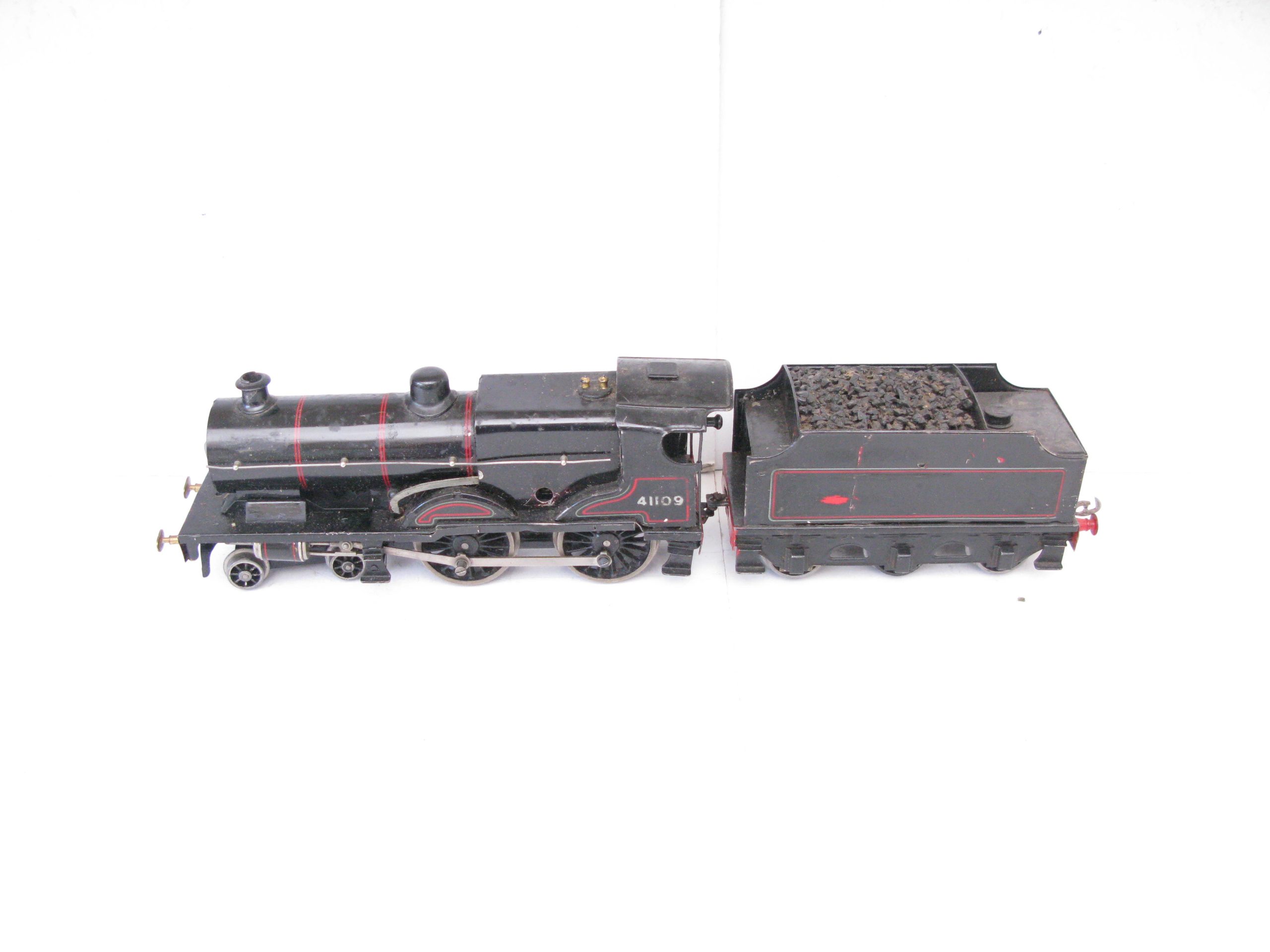Bassett Lowke 0 Gauge 4-4-0 Loco & Tender Lined black 'COMPOUND' No.41109, Clockwork - unboxed - Good - Image 2