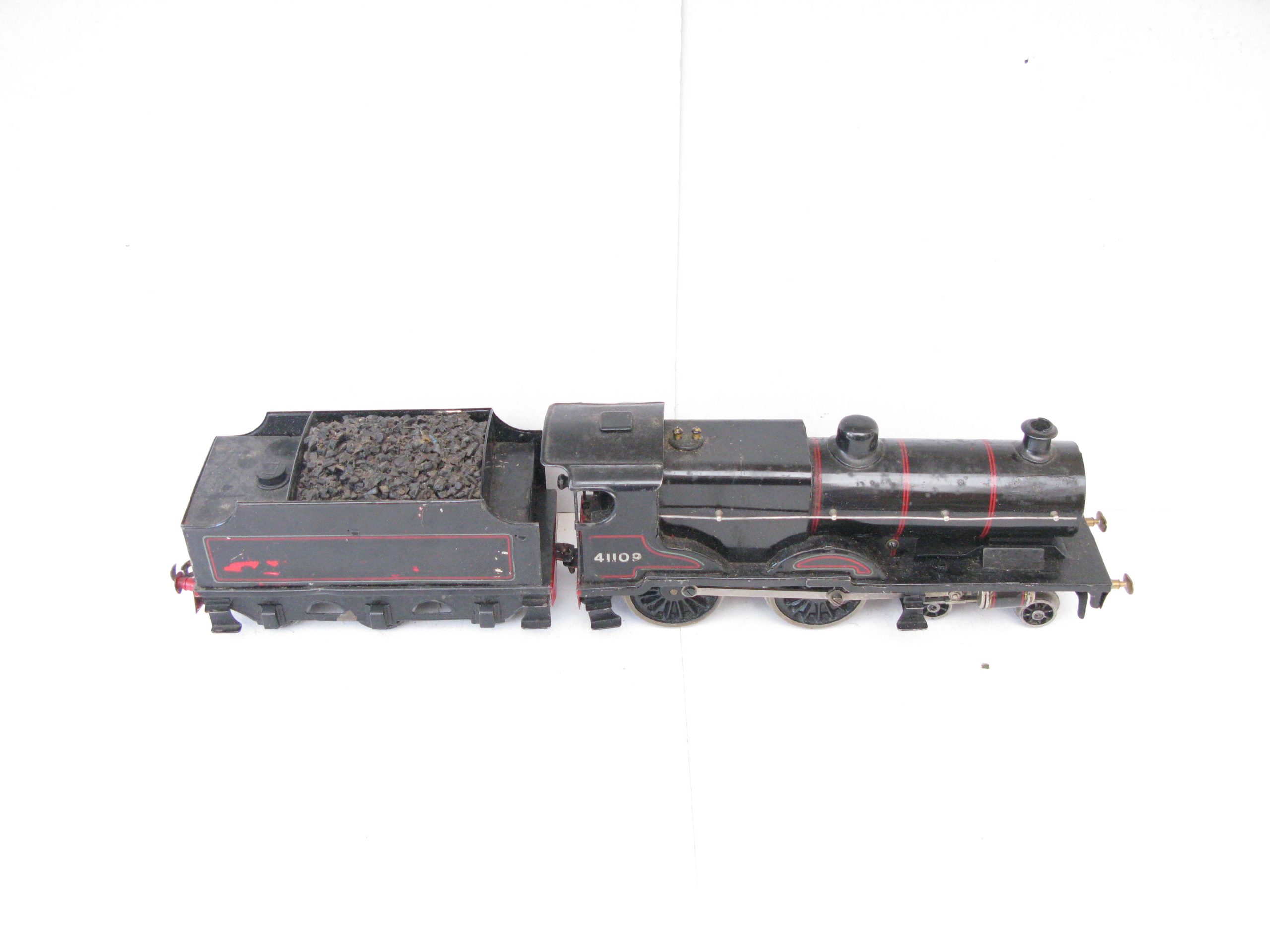 Bassett Lowke 0 Gauge 4-4-0 Loco & Tender Lined black 'COMPOUND' No.41109, Clockwork - unboxed - Good - Image 6