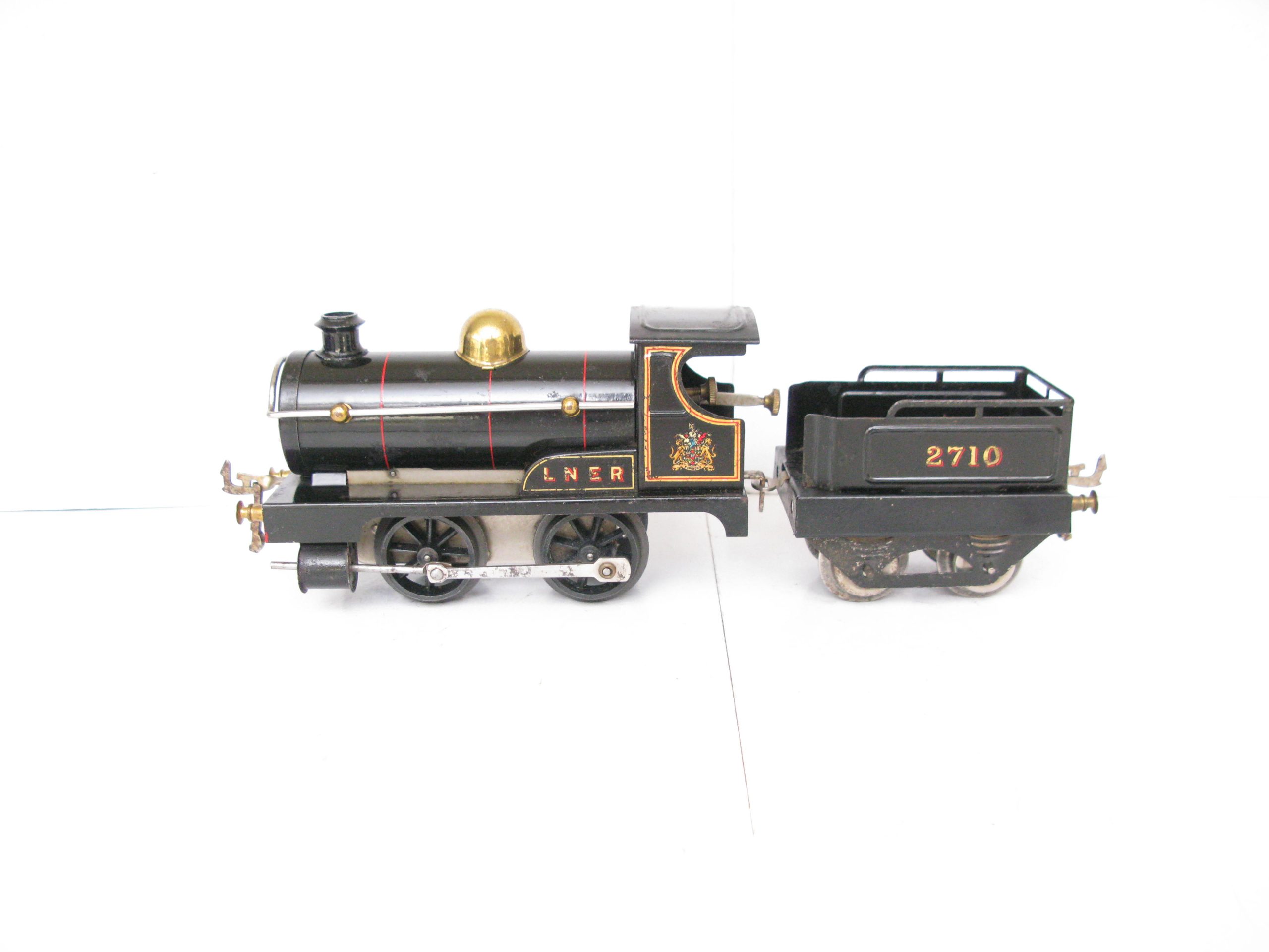 Hornby 0 Gauge Early No.1 Loco & Tender LNER lined black Good set, Clockwork Circa 1924/25 - Boxed - Overall Excellent - Image 6