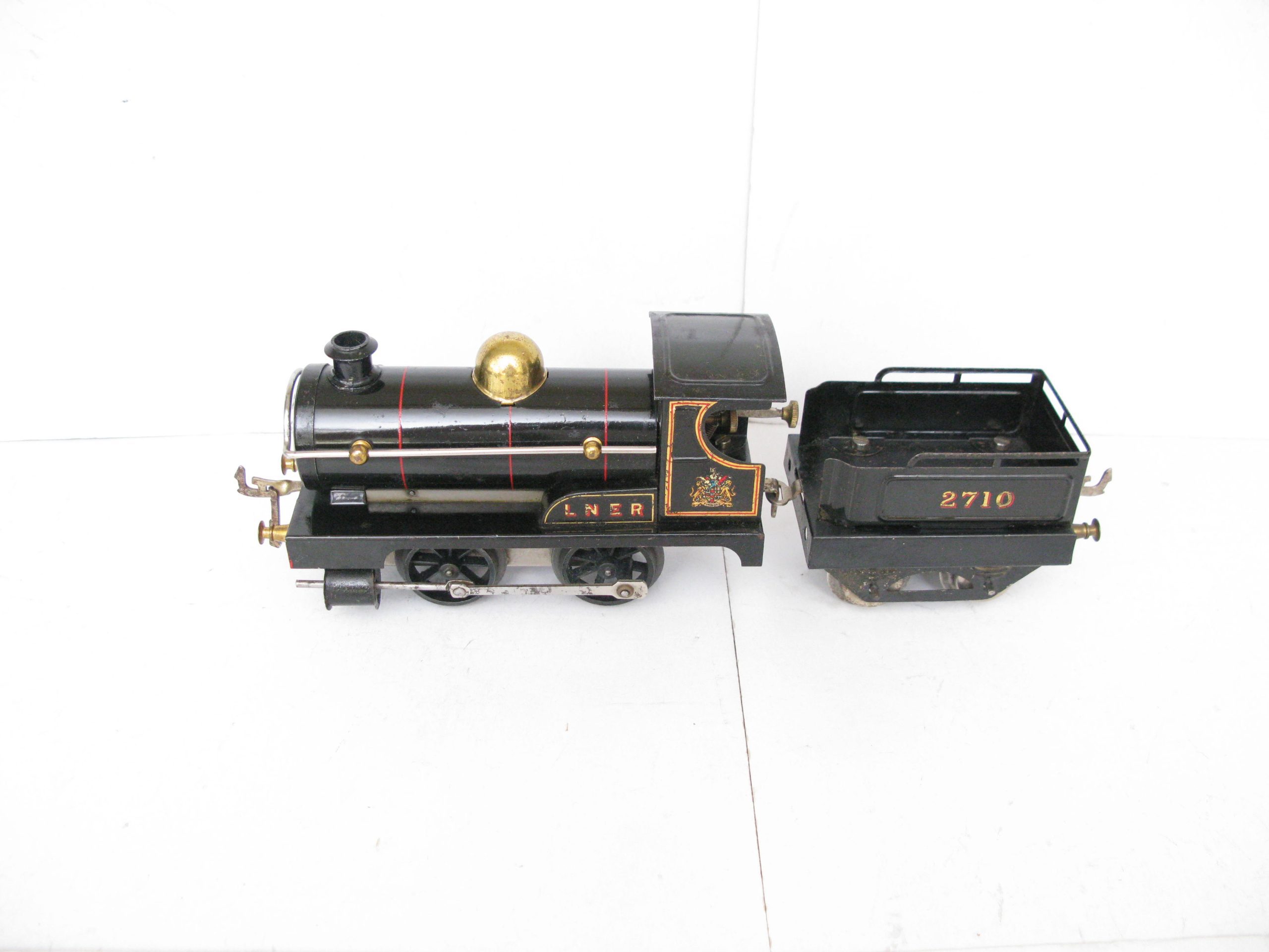 Hornby 0 Gauge Early No.1 Loco & Tender LNER lined black Good set, Clockwork Circa 1924/25 - Boxed - Overall Excellent - Image 7
