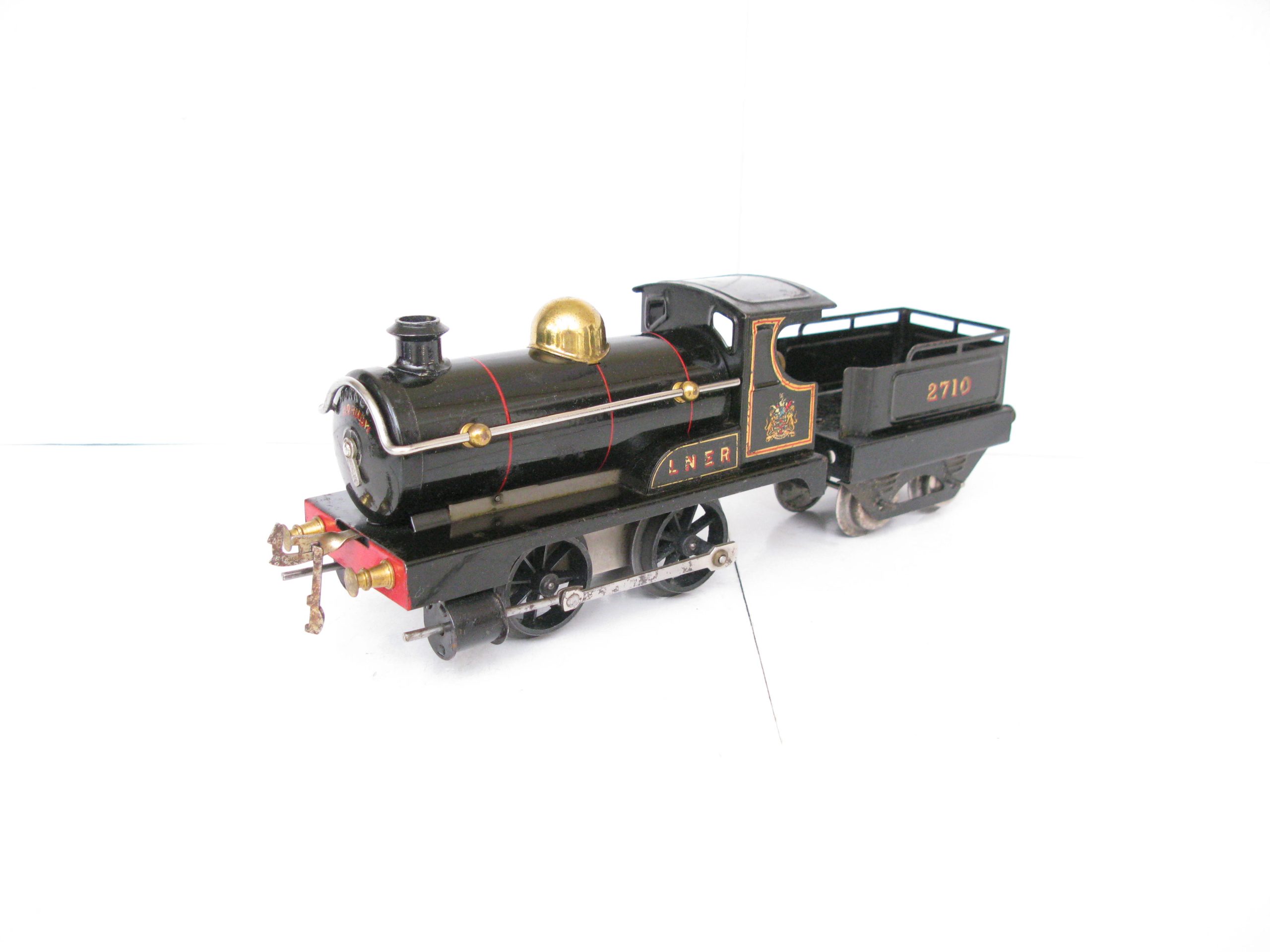 Hornby 0 Gauge Early No.1 Loco & Tender LNER lined black Good set, Clockwork Circa 1924/25 - Boxed - Overall Excellent - Image 8