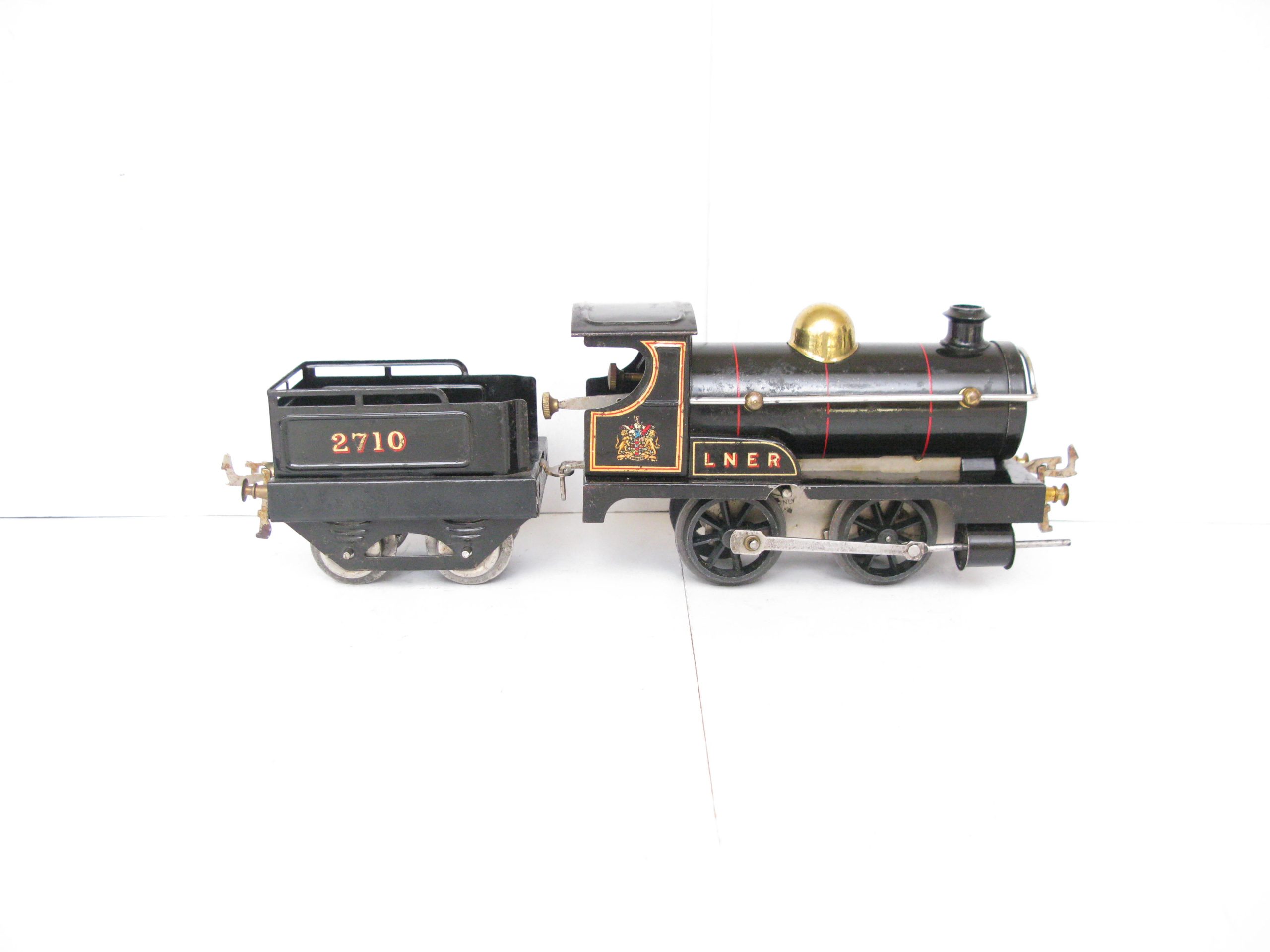 Hornby 0 Gauge Early No.1 Loco & Tender LNER lined black Good set, Clockwork Circa 1924/25 - Boxed - Overall Excellent - Image 11