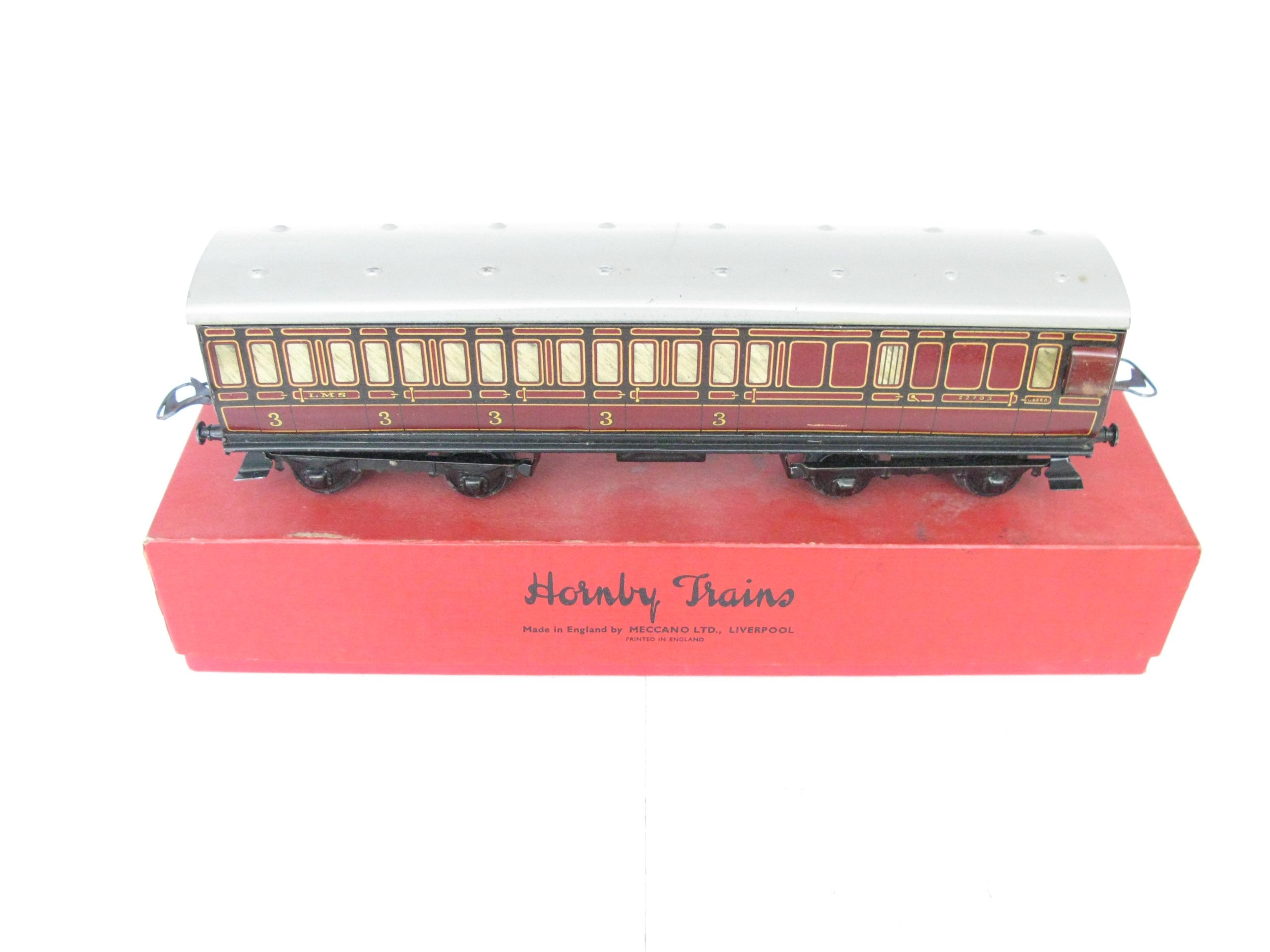 Hornby 0 Gauge Post war No.2 LMS All 3rd Brake end Passenger Coach circa 1948 - Boxed - Excellent/plus - Image 2