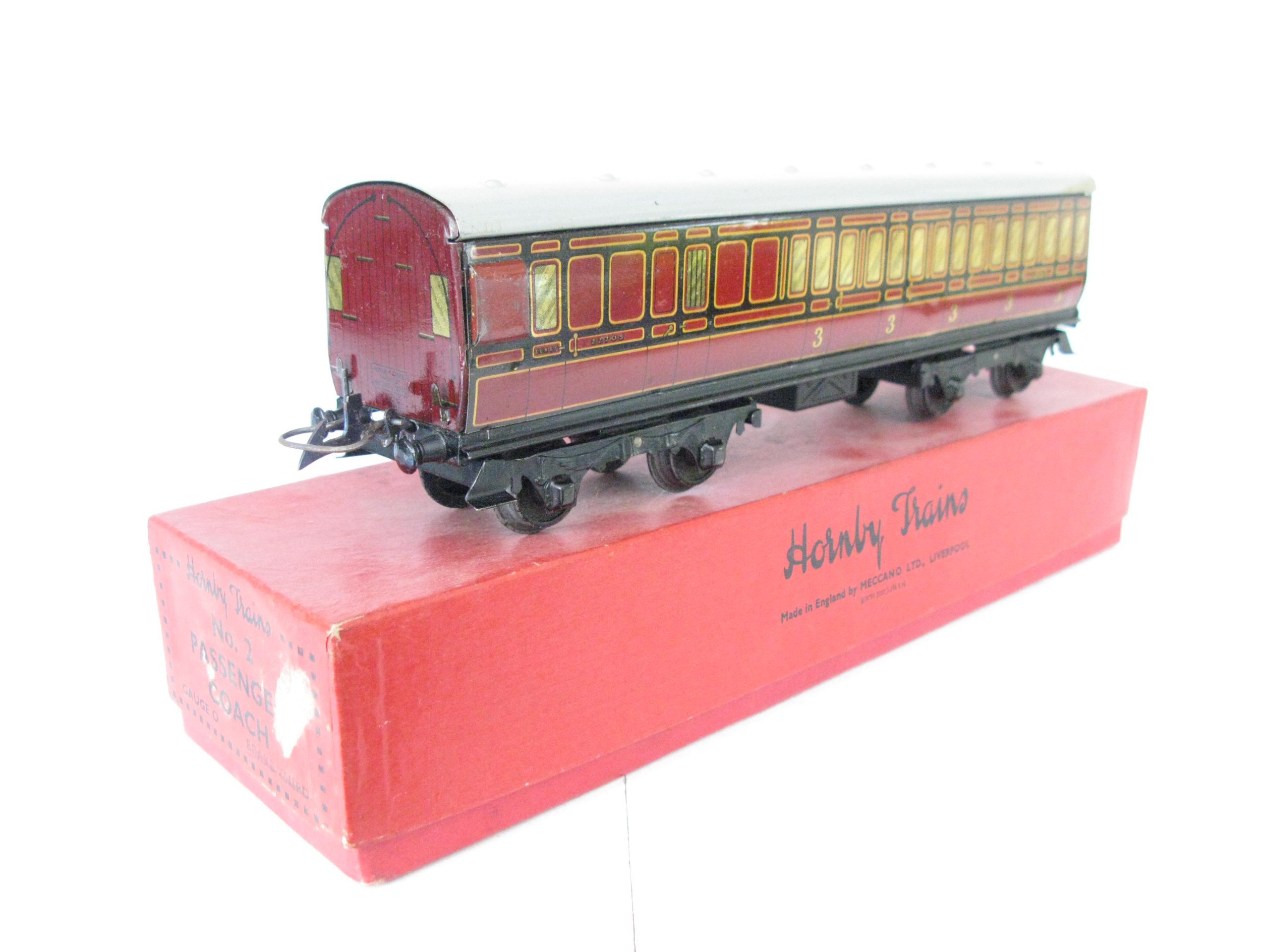 Hornby 0 Gauge Post war No.2 LMS All 3rd Brake end Passenger Coach circa 1948 - Boxed - Excellent/plus - Image 6