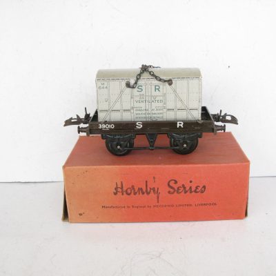 Hornby 0 Gauge SR No.1 Flat Truck with Container - Boxed -Excellent