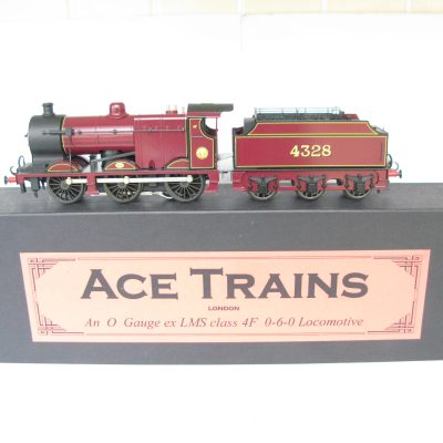 Ace 0 Gauge Modern issue 0-6-0 Loco & Tender LMS Maroon Class 4F No.4328, 2/3-rail electric - Boxed - Mint Boxed