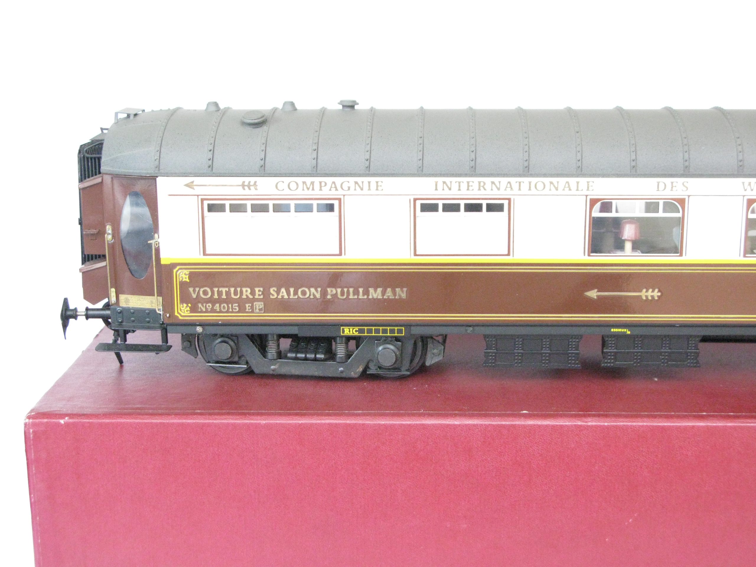 J & M Models Gauge 1 Grand European Express Wagon Lits Brown and Cream Saloon 'PULLMAN' coach - Boxed - Near Mint to Mint - Image 11