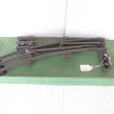 Hornby 0 Gauge Tinplate 3-rail electric Hard to Find inside lever Left hand Point on open base Circa 1938 - Boxed