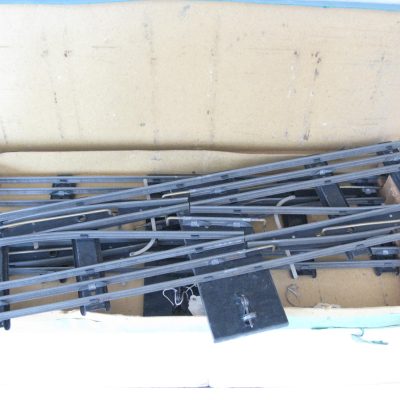 Hornby 0 Gauge Tinplate 3-rail Electric Crossovers Left and Right hand with test labels - Boxed - Excellent
