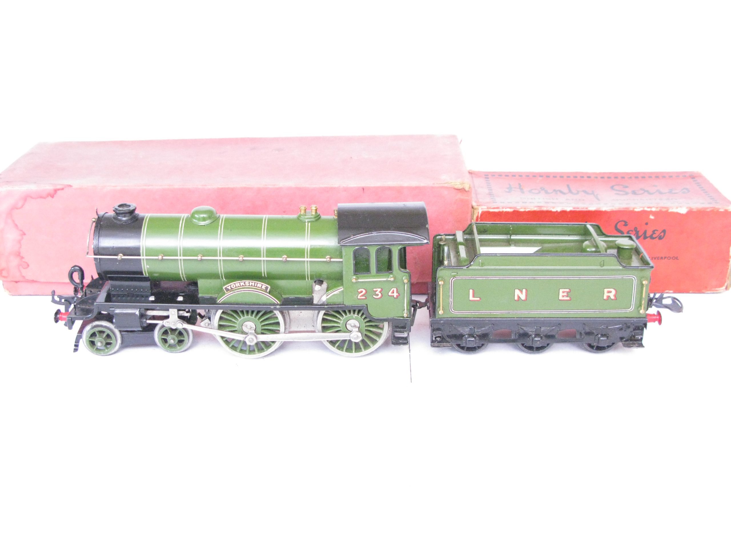 Hornby 0 Gauge No.2 Special Loco & Tender LNER Lined 'YORKSHIRE', Clockwork Circa 1931/34 - Boxed - Excellent - Image 3